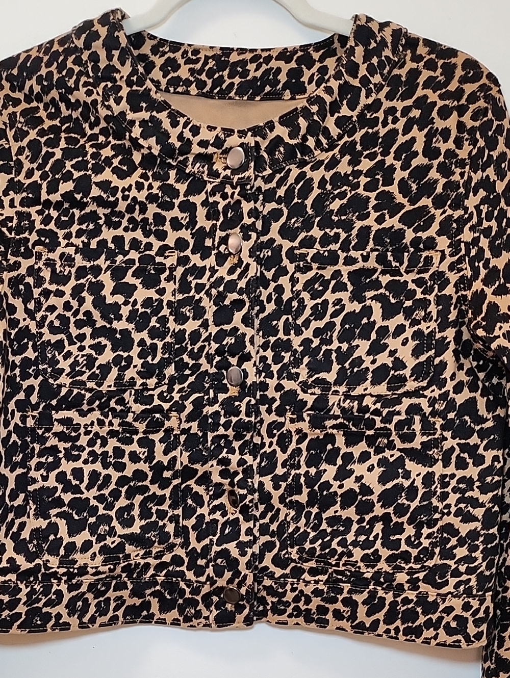 Antro The Cora Patch Pocket Jacket MaeveLeopard  Mobwife Strechy Size Large - Picture 7 of 15